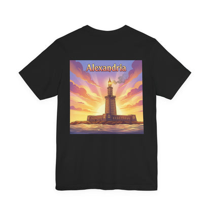 Alexandria Lighthouse Sunset Tee | Back Print T-Shirt