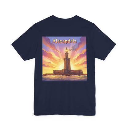 Alexandria Lighthouse Sunset Tee | Back Print T-Shirt