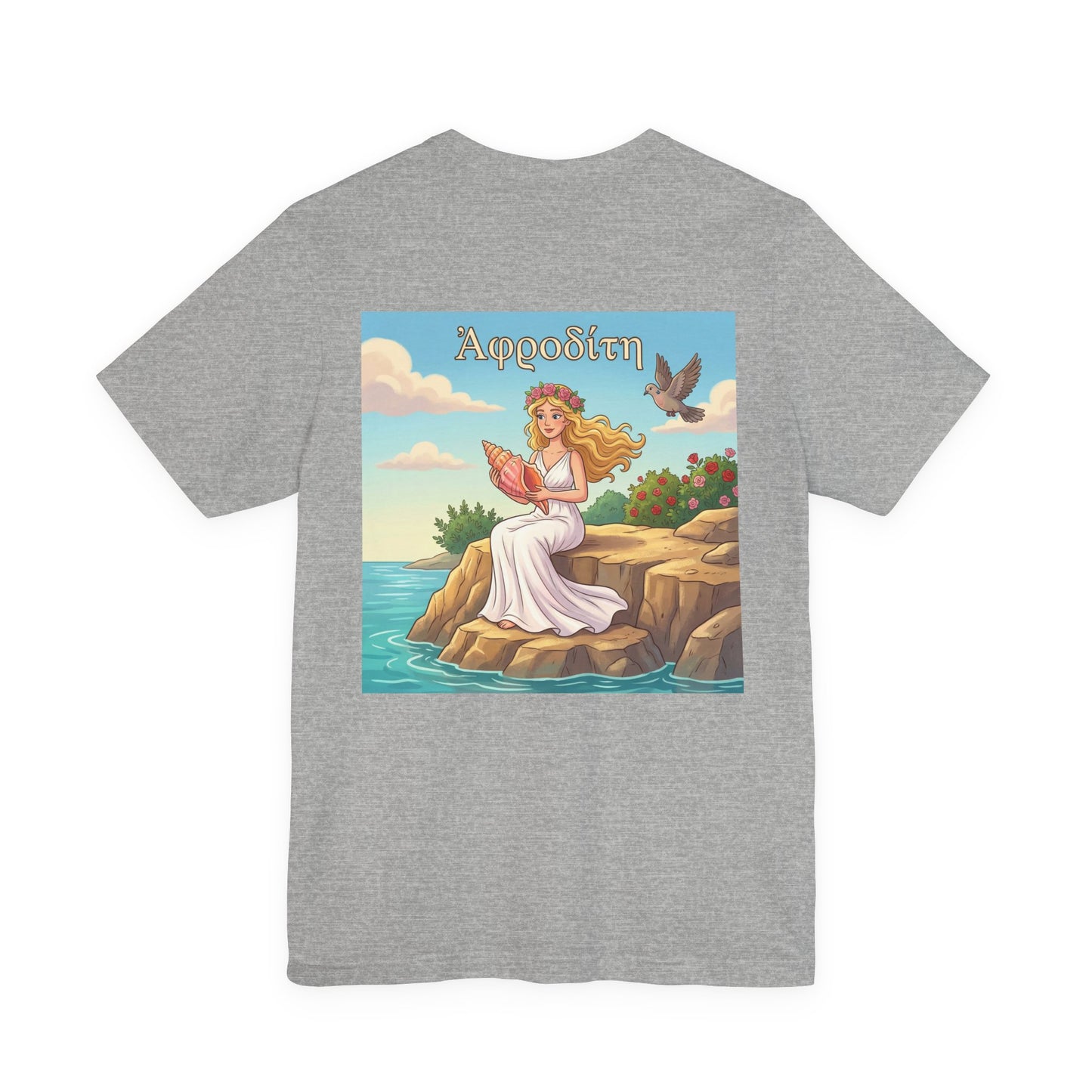 Aphrodite Illustration Tee | Mythology Greek Goddess Back Print