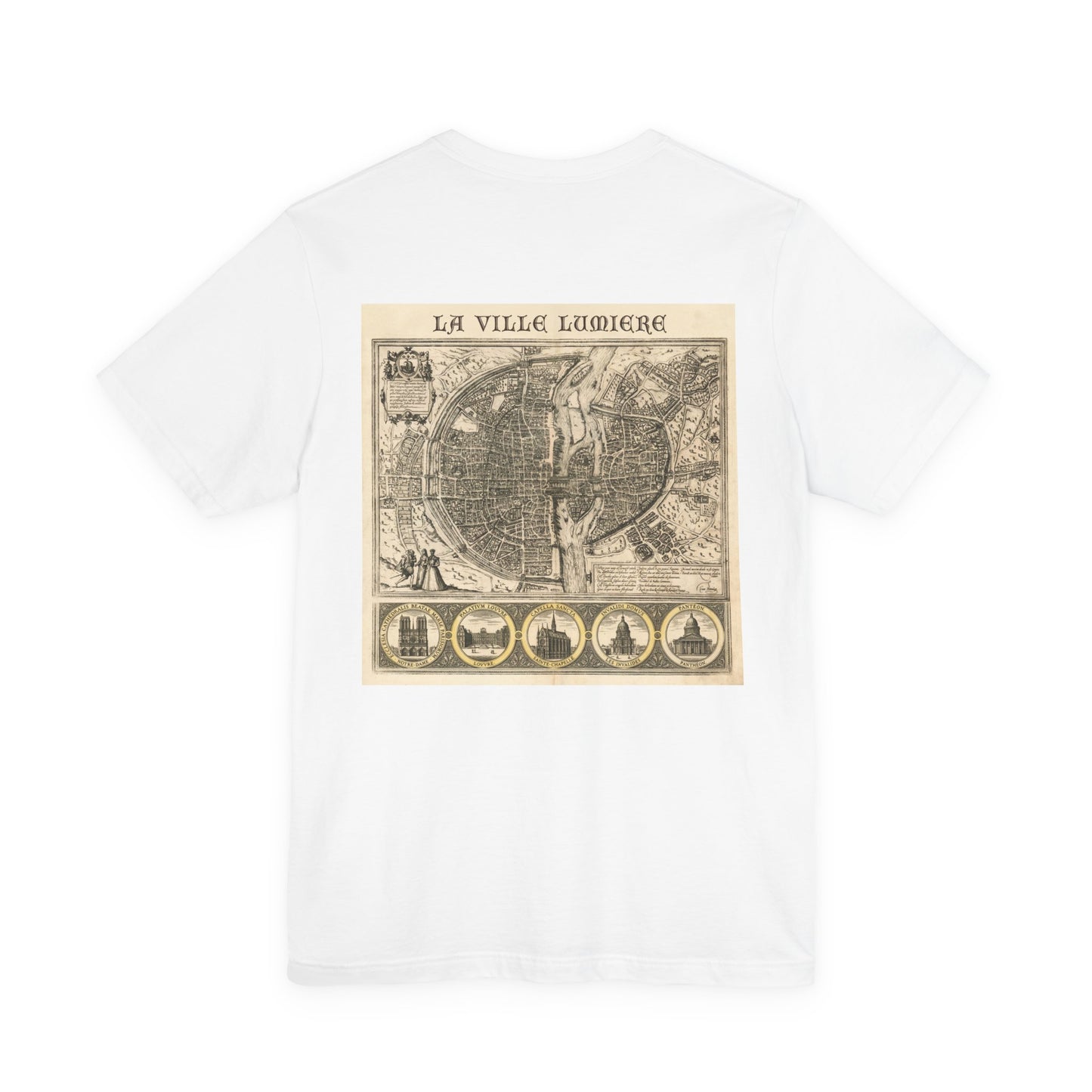 La Ville Lumière Paris Map T-Shirt