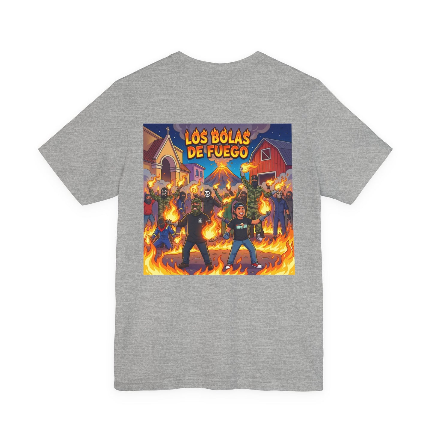 Los Bolas de Fuego Tee | Backprint Graphic Neighborhood Firefighters Design