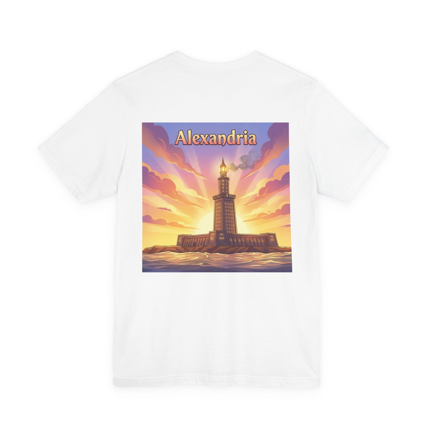 Alexandria Lighthouse Sunset Tee | Back Print T-Shirt