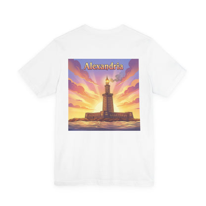 Alexandria Lighthouse Sunset Tee | Back Print T-Shirt