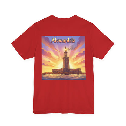 Alexandria Lighthouse Sunset Tee | Back Print T-Shirt