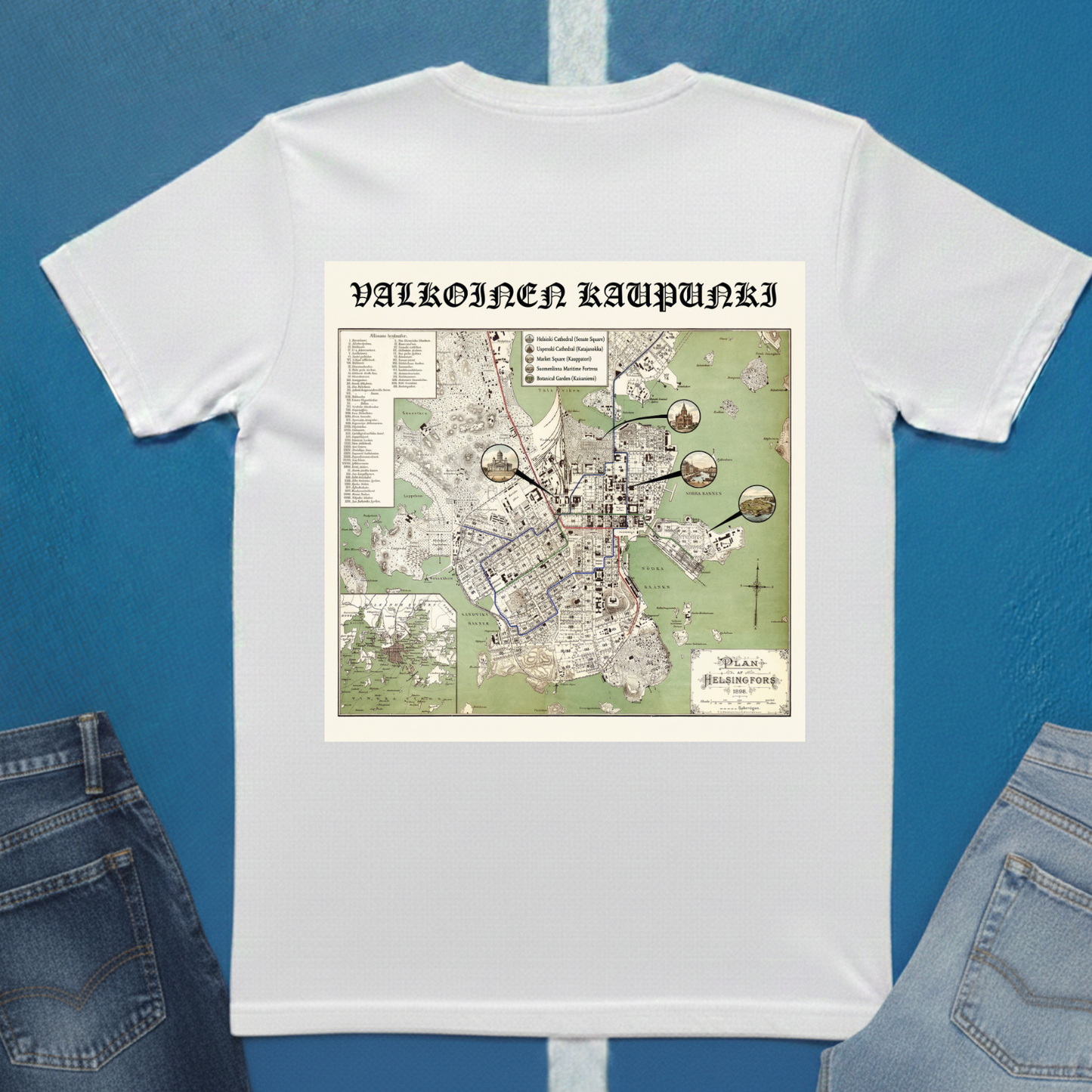 Helsinki Map T-Shirt